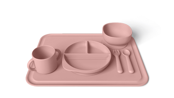 Divided Plate Silicone Baby Feeding Set Microwave Safe Stain Resistant